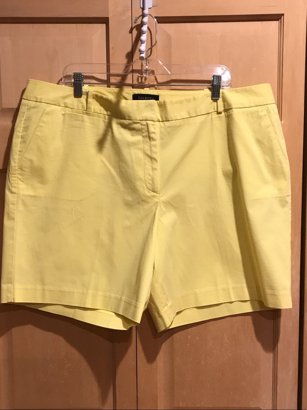 New Talbots Bright Yellow Tailored Cotton-Blend Shorts